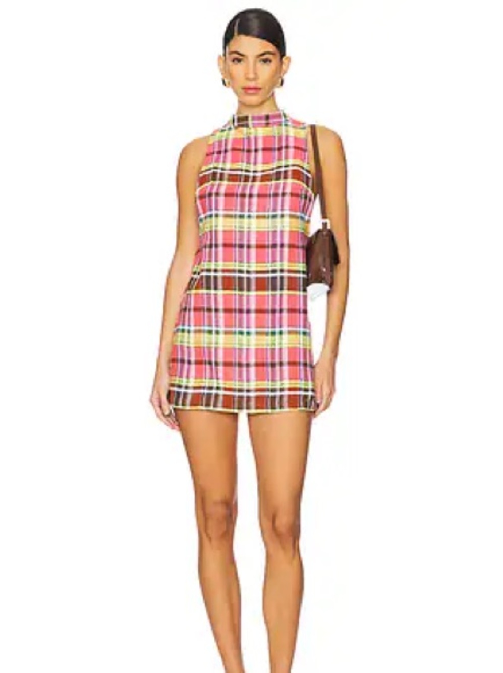Free People walk the walk plaid mini dress